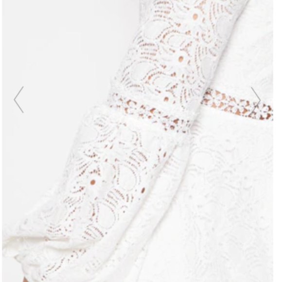 WHITE LACE LONG SLEEVE SKATER DRESS - Picture 5 of 6